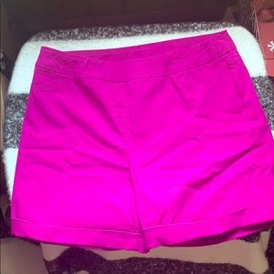 Magenta mid thigh length shorts